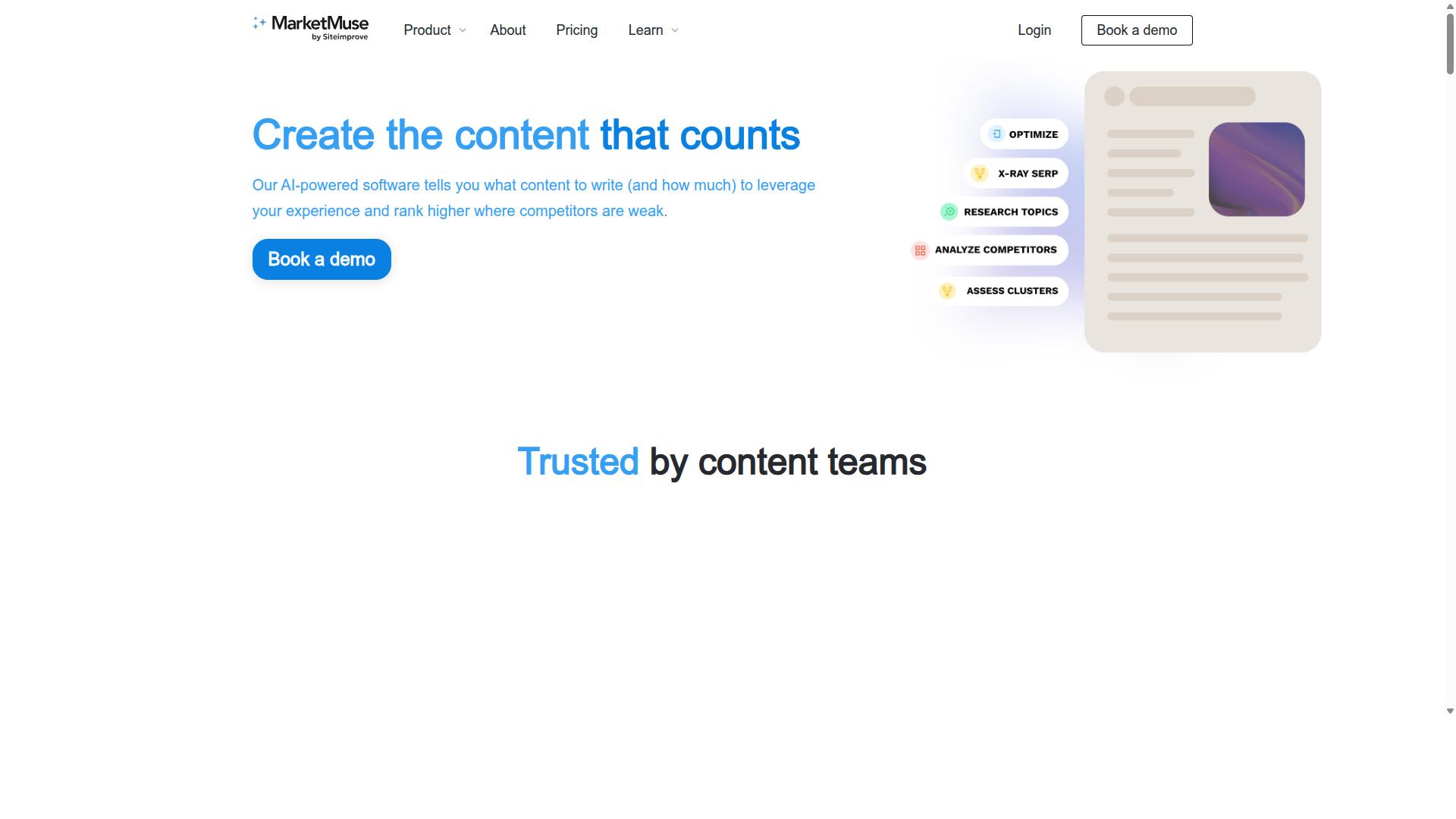 MarketMuse website
