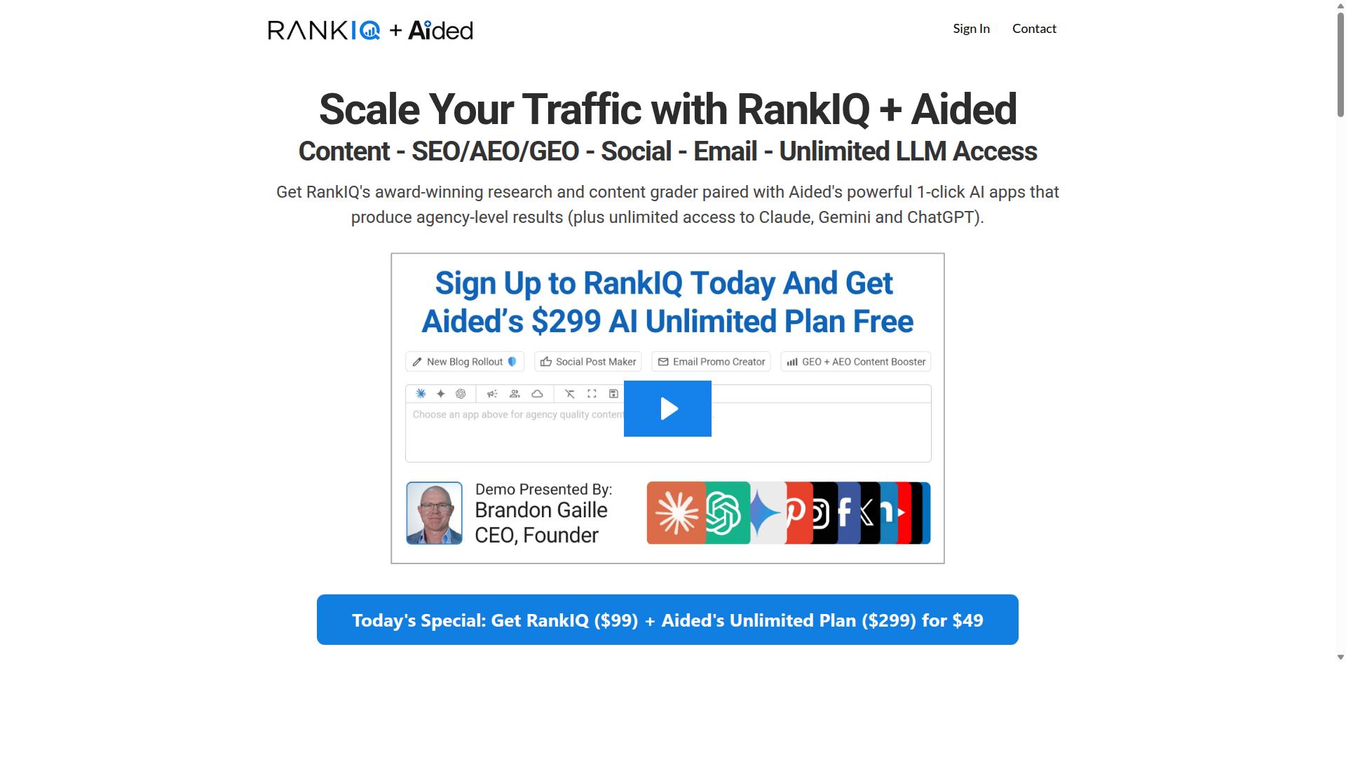 RankIQ website